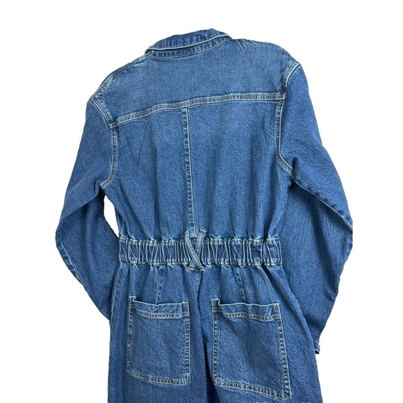 UNIVERSAL THREAD Jumpsuit Womens Size 6 Blue Denim Long Sleeve Pockets Collared - Picture 8 of 16